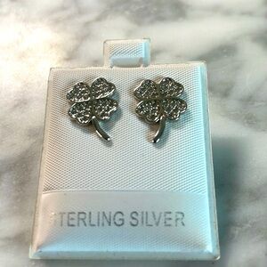 925 Sterling Clover & Cz Studs